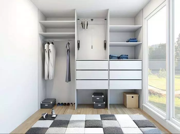 Шкаф белого цвета в гардеробную комнату Ш083