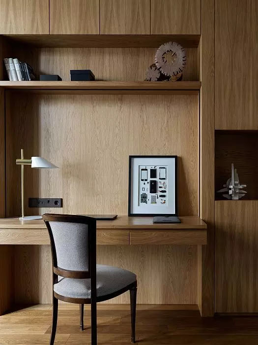 Современный коричневый шкаф-стол для кабинета КБ002