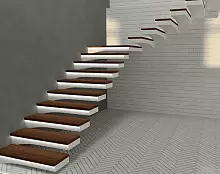 Г-образная консольная лестница Л125
