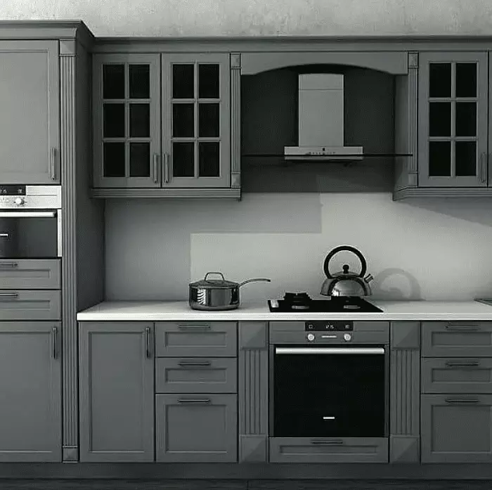 Кухня темная из массива КХ027