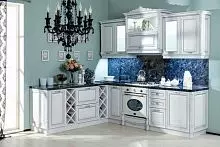 Кухня классический стиль КХ014 белые кухонные шкафы