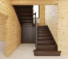 П-образная деревянная лестница купить на заказ Л118